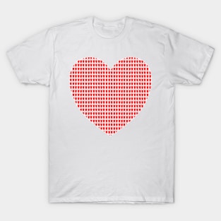 Red Hearts. Pretty Geometric Red Heart Pattern. T-Shirt